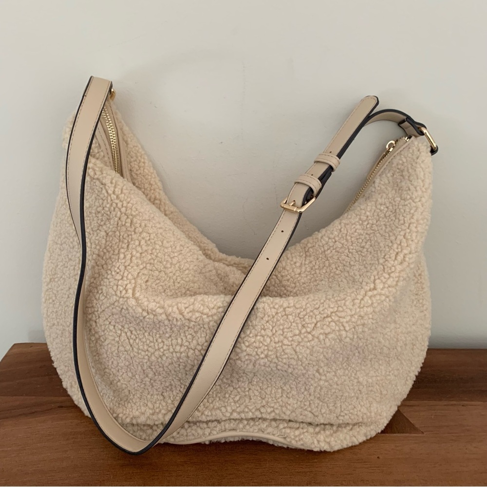 Mali & Lili Oversized Sherpa Sling Hobo Bag
